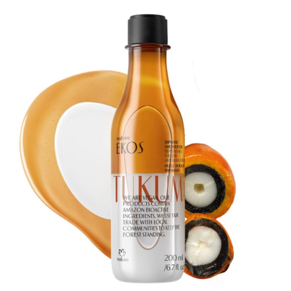 🙌 2/$55 NEW Natura Ekos Brasil Tukuma Biphase Shower Oil Full Size 6.7 Fl Oz